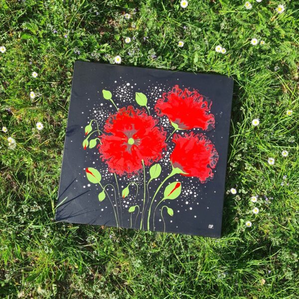 Vlčí mák v černé 50x50 cm - Image 2