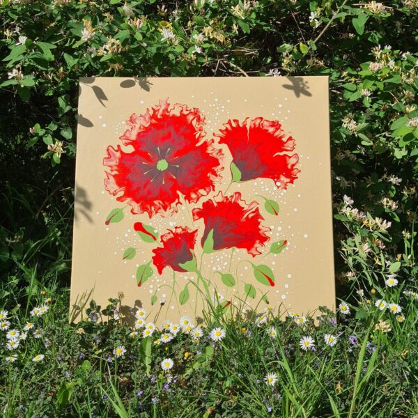 Vlčí mák v kávové 50x50 cm - Image 4