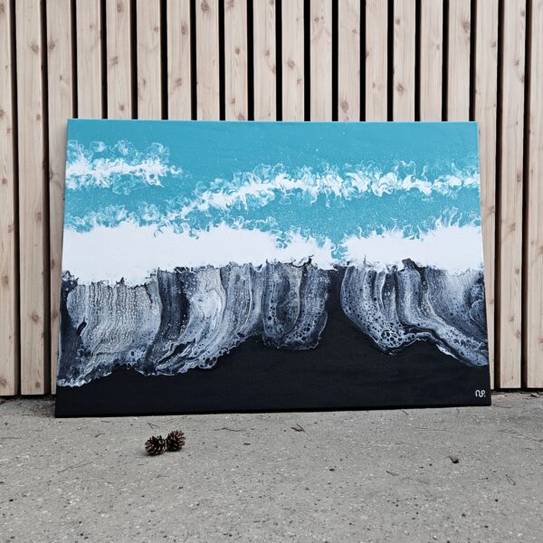 Černá pláž (tyrkysová) 100x70 cm