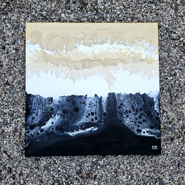 Černá pláž zalitá zlatem 50x50 cm - Image 2