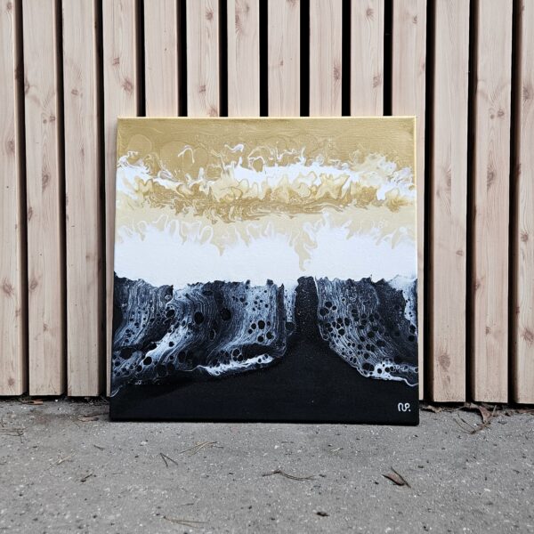 Černá pláž zalitá zlatem 50x50 cm